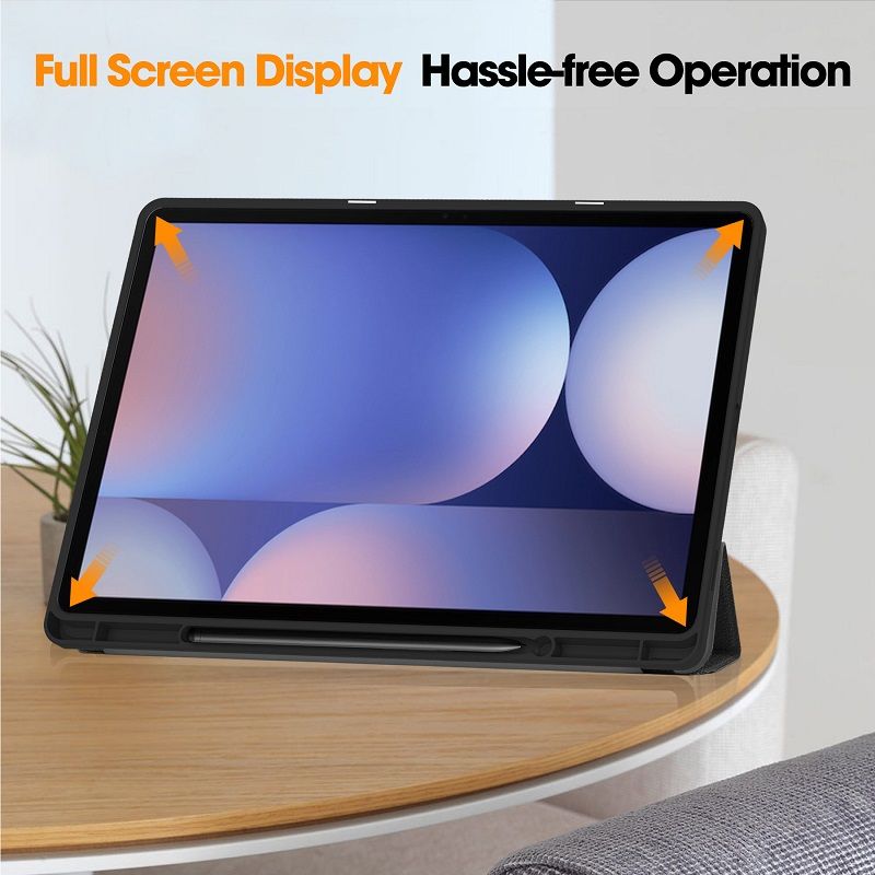 Tablet Case for Samsung Galaxy Tab S10 Plus/Tab S9 Plus 12.4-inch with S Pen Drive,Soft TPU Tri-Fold Stand Protective Tablet Cover,Support S Pen Charging,Auto Wake/Sleep