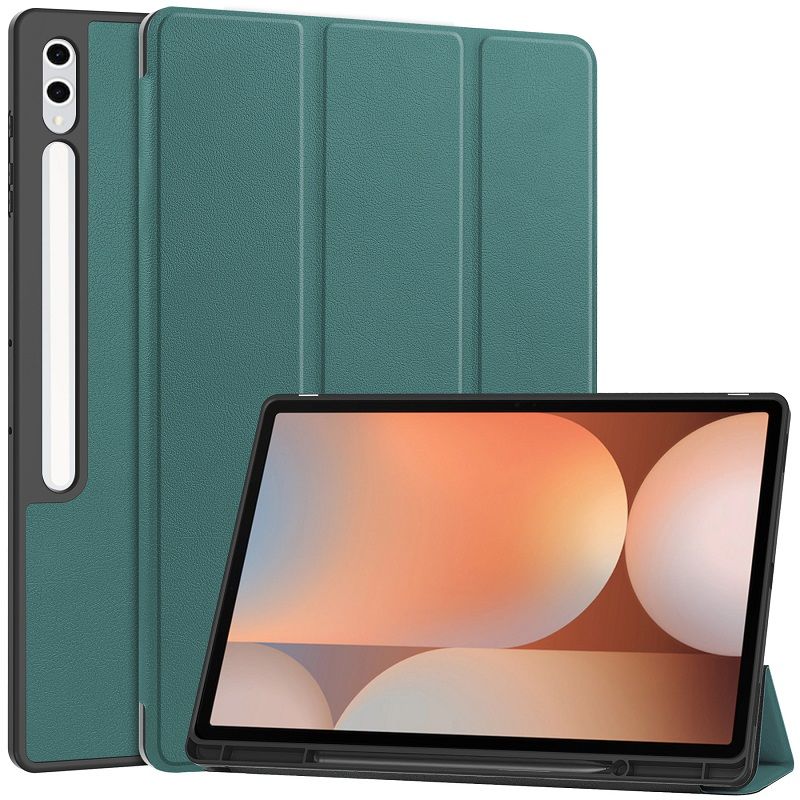 Tablet Case for Samsung Galaxy Tab S10 Ultra 14.6 with S Pen Drive,Soft TPU Tri-Fold Stand Protective Tablet Cover,Support S Pen Charging,Auto Wake/Sleep