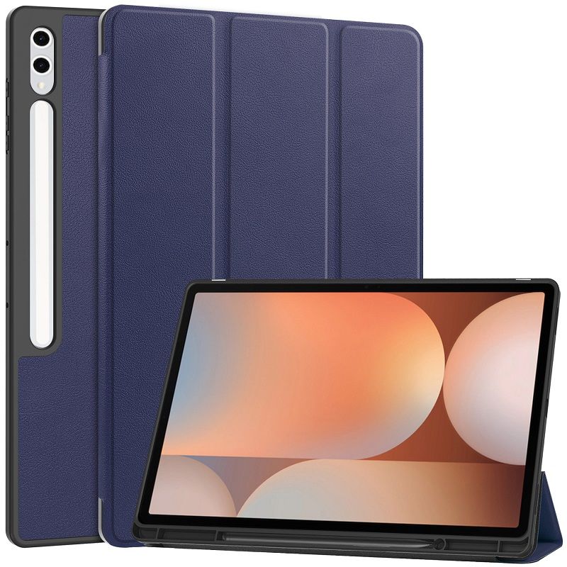 Tablet Case for Samsung Galaxy Tab S10 Ultra 14.6 with S Pen Drive,Soft TPU Tri-Fold Stand Protective Tablet Cover,Support S Pen Charging,Auto Wake/Sleep
