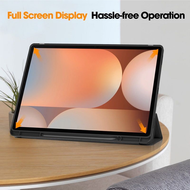 Tablet Case for Samsung Galaxy Tab S10 Ultra 14.6 with S Pen Drive,Soft TPU Tri-Fold Stand Protective Tablet Cover,Support S Pen Charging,Auto Wake/Sleep