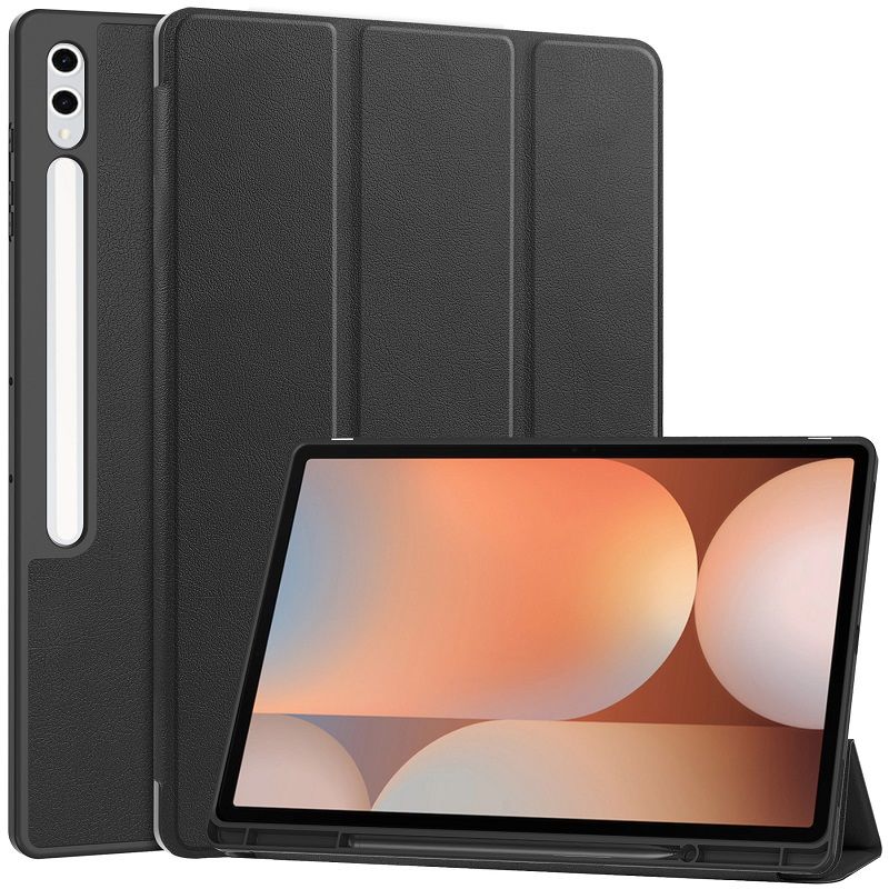 Tablet Case for Samsung Galaxy Tab S10 Ultra 14.6 with S Pen Drive,Soft TPU Tri-Fold Stand Protective Tablet Cover,Support S Pen Charging,Auto Wake/Sleep