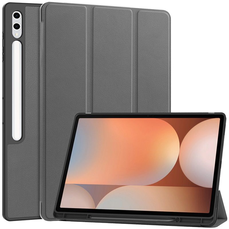 Tablet Case for Samsung Galaxy Tab S10 Ultra 14.6 with S Pen Drive,Soft TPU Tri-Fold Stand Protective Tablet Cover,Support S Pen Charging,Auto Wake/Sleep
