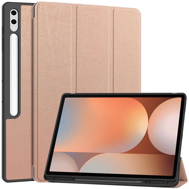 Tablet Case for Samsung Galaxy Tab S10 Ultra 14.6 with S Pen Drive,Soft TPU Tri-Fold Stand Protective Tablet Cover,Support S Pen Charging,Auto Wake/Sleep