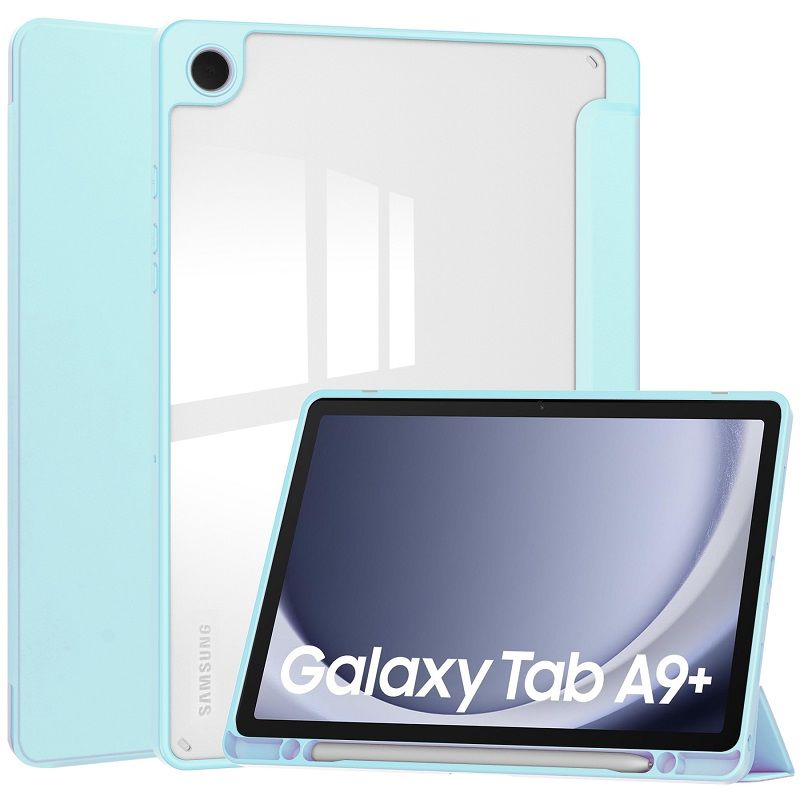 Tablet Case for Samsung Galaxy Tab A9 Plus Case with Pen Holder (Stand + Auto Sleep/Wake) Shockproof Clear Case for Samsung Galaxy Tab A9 Plus