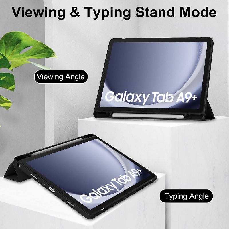 Tablet Case for Samsung Galaxy Tab A9 Plus Case with Pen Holder (Stand + Auto Sleep/Wake) Shockproof Clear Case for Samsung Galaxy Tab A9 Plus