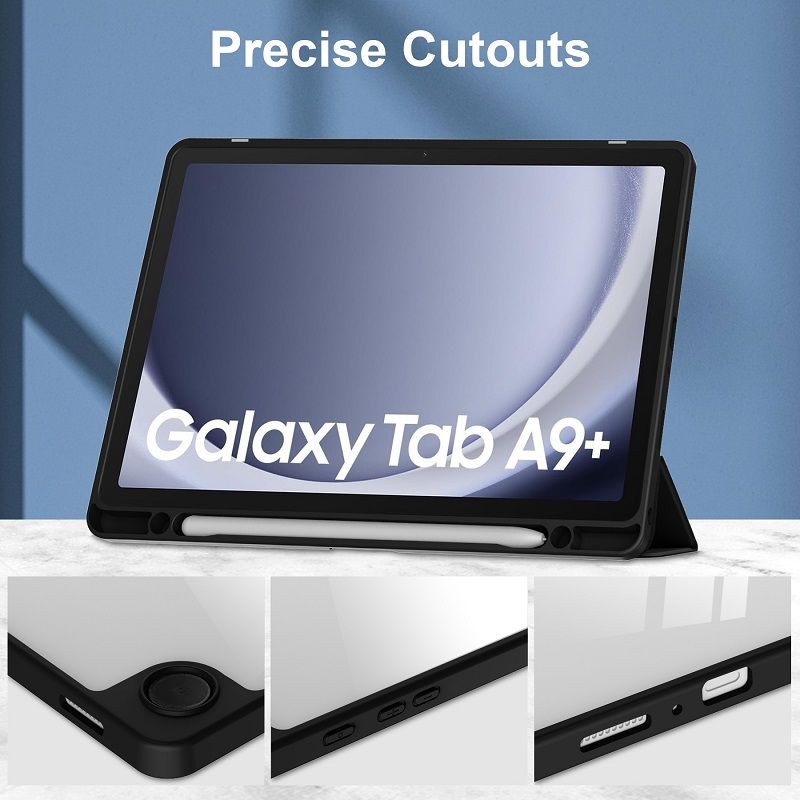 Tablet Case for Samsung Galaxy Tab A9 Plus Case with Pen Holder (Stand + Auto Sleep/Wake) Shockproof Clear Case for Samsung Galaxy Tab A9 Plus