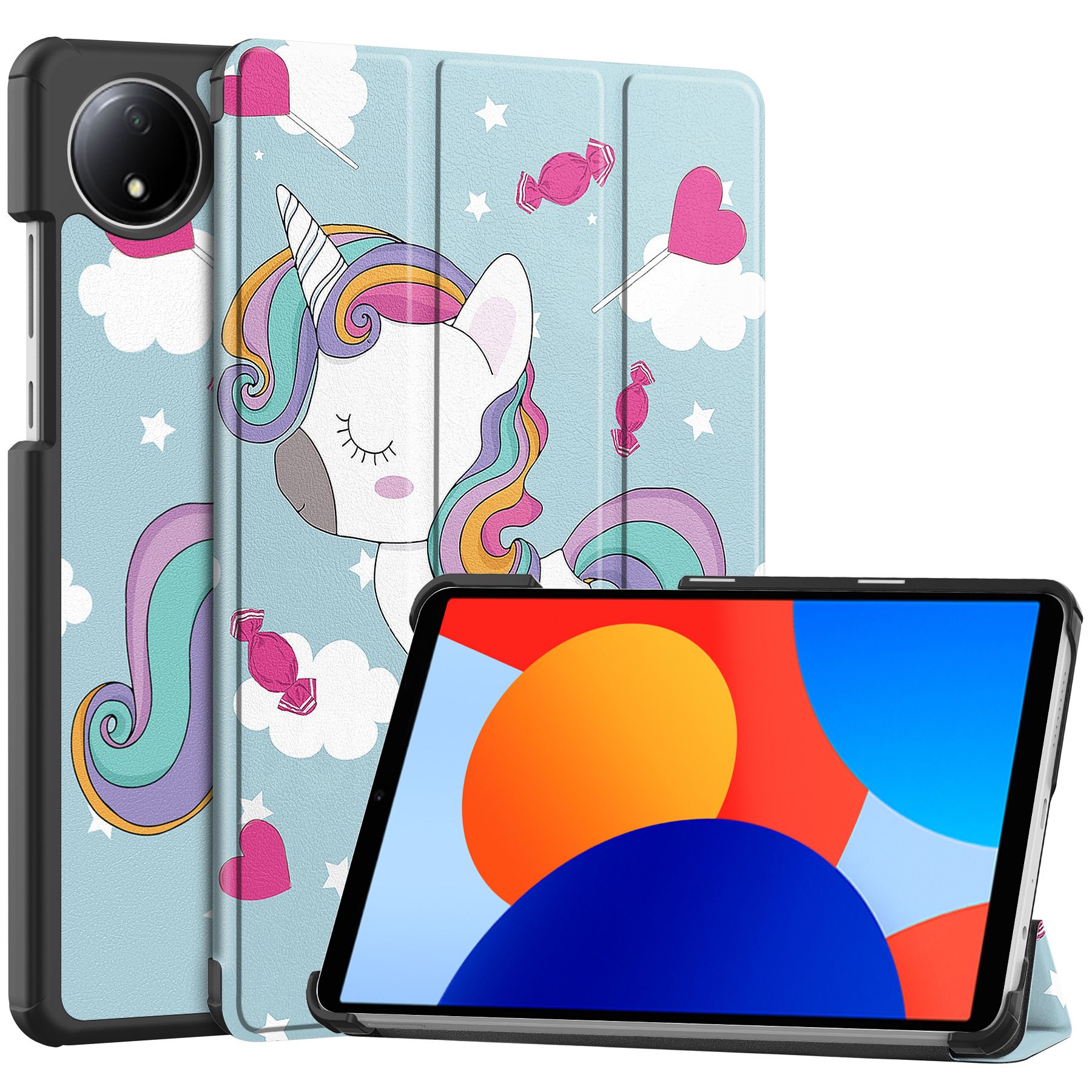 Tablet Case for Xiaomi Redmi Pad SE 8.7'' Soft TPU Tri-Fold Stand Protective Tablet Cover,Support S Pen Charging,Auto Wake/Sleep