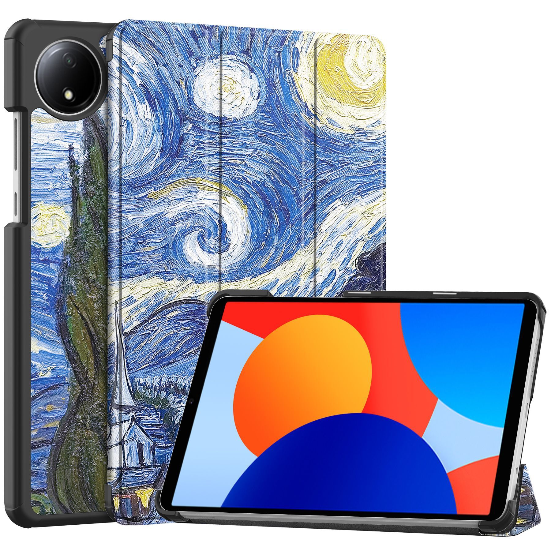 Tablet Case for Xiaomi Redmi Pad SE 8.7'' Soft TPU Tri-Fold Stand Protective Tablet Cover,Support S Pen Charging,Auto Wake/Sleep
