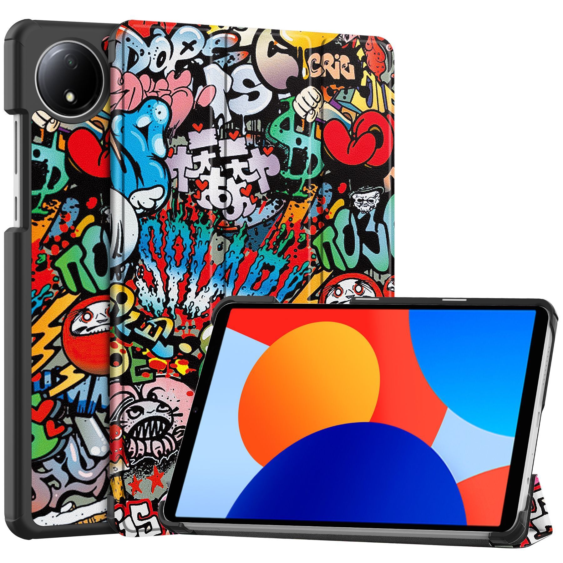 Tablet Case for Xiaomi Redmi Pad SE 8.7'' Soft TPU Tri-Fold Stand Protective Tablet Cover,Support S Pen Charging,Auto Wake/Sleep