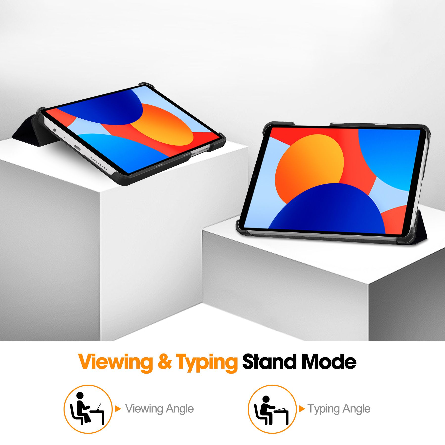 Tablet Case for Xiaomi Redmi Pad SE 8.7'' Soft TPU Tri-Fold Stand Protective Tablet Cover,Support S Pen Charging,Auto Wake/Sleep