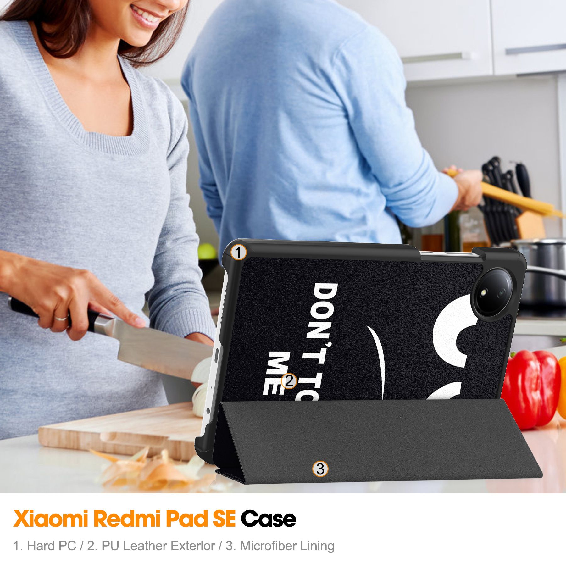Tablet Case for Xiaomi Redmi Pad SE 8.7'' Soft TPU Tri-Fold Stand Protective Tablet Cover,Support S Pen Charging,Auto Wake/Sleep