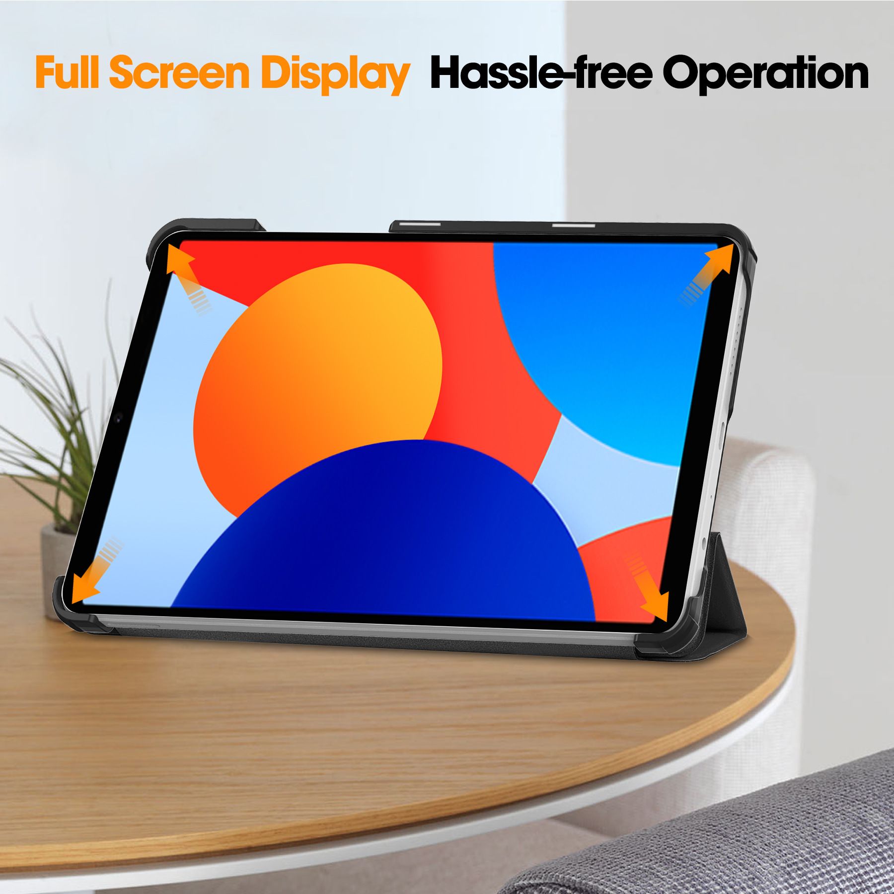 Tablet Case for Redmi Pad SE 8.7'' Soft TPU Tri-Fold Stand Protective Tablet Cover