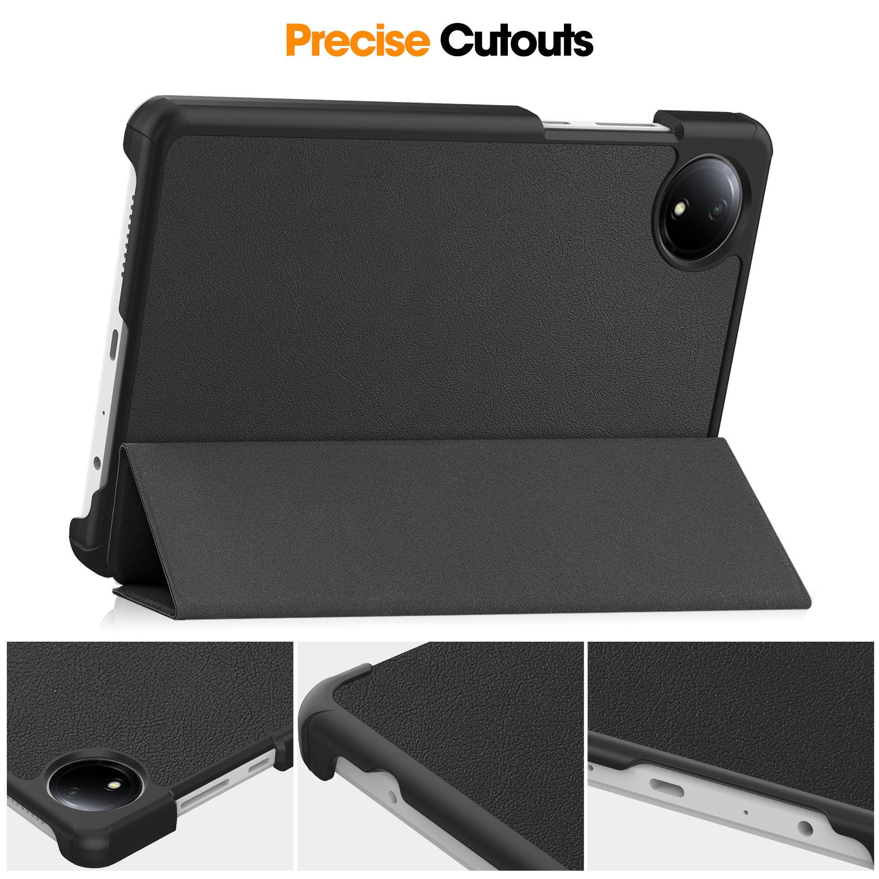 Tablet Case for Redmi Pad SE 8.7'' Soft TPU Tri-Fold Stand Protective Tablet Cover