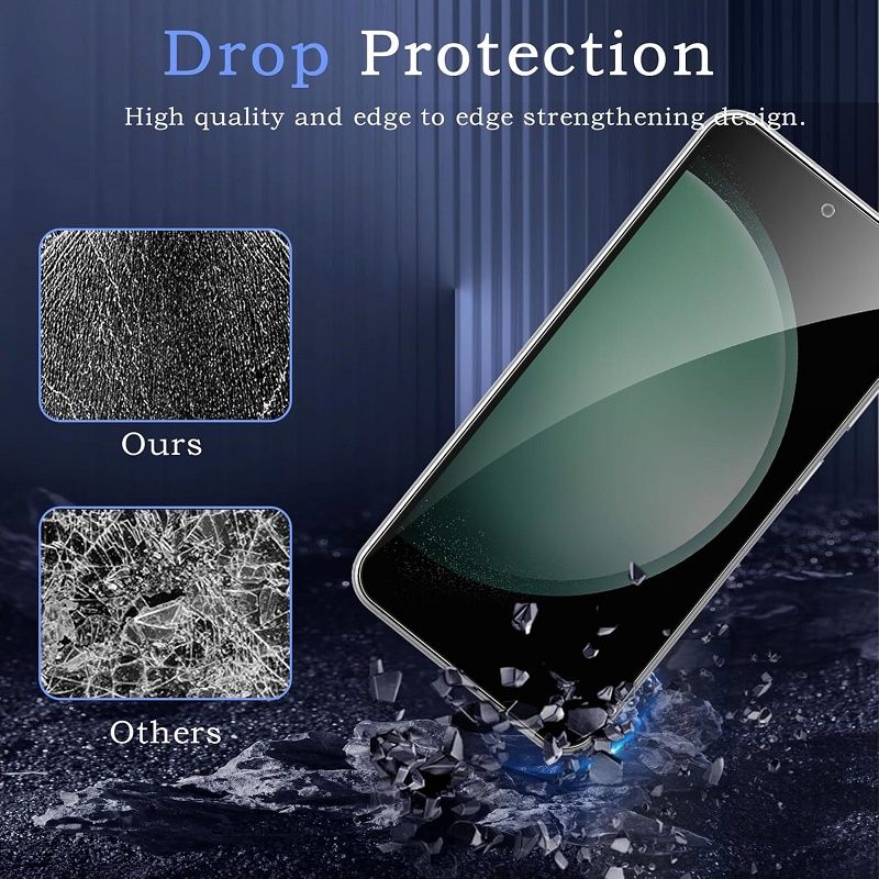 2 Pack Privacy Screen Protector for Samsung Galaxy S23 FE, Anti-Spy Tempered Glass Film, 9H Hardness, Upgrade Edge Protection, Easy Installation, Bubble Free, Case Friendly