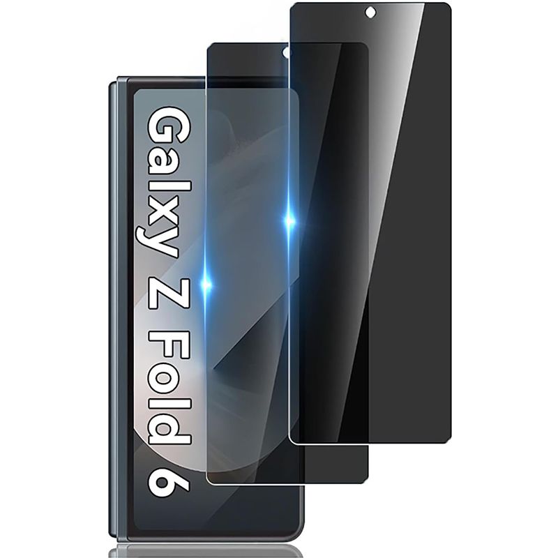 [2 Pcs] for Samsung Galaxy Z Fold 6 5G Privacy Screen Protector,Anti Spy 9H Hardness Friendly Tempered Glass Screen Protector