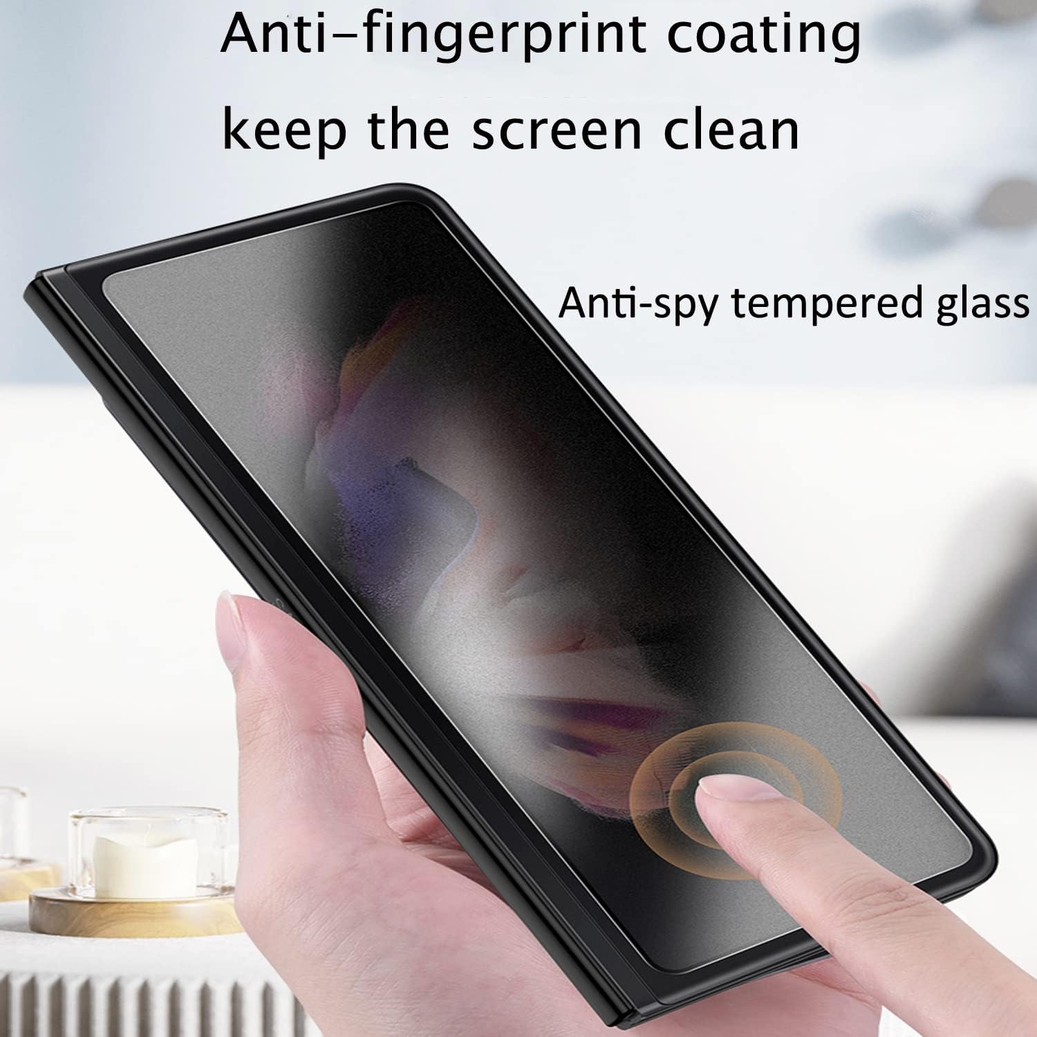 [2 Pcs] for Samsung Galaxy Z Fold 6 5G Privacy Screen Protector,Anti Spy 9H Hardness Friendly Tempered Glass Screen Protector