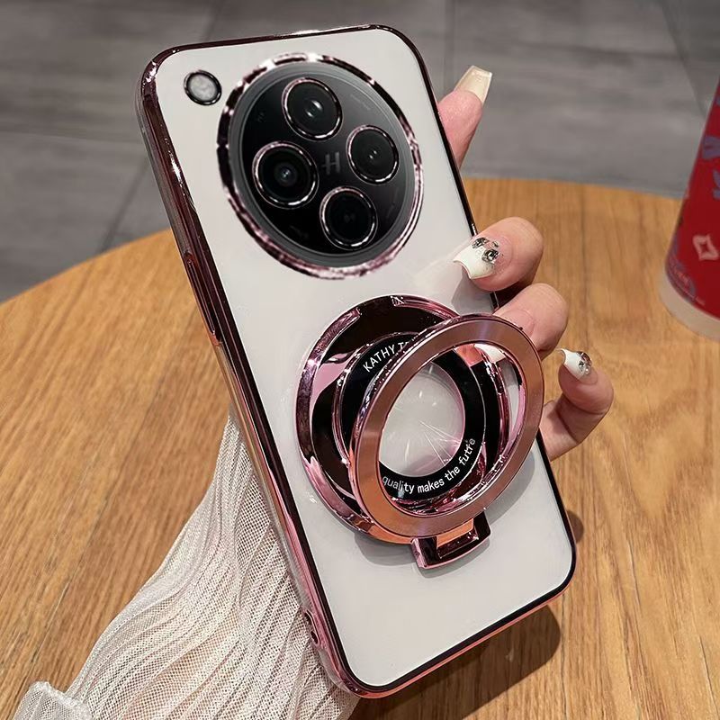 Luxury Transparent Glitter Powder Protective Cover For OPPO Find X8, X8 Pro Magnetic Support Phone Case