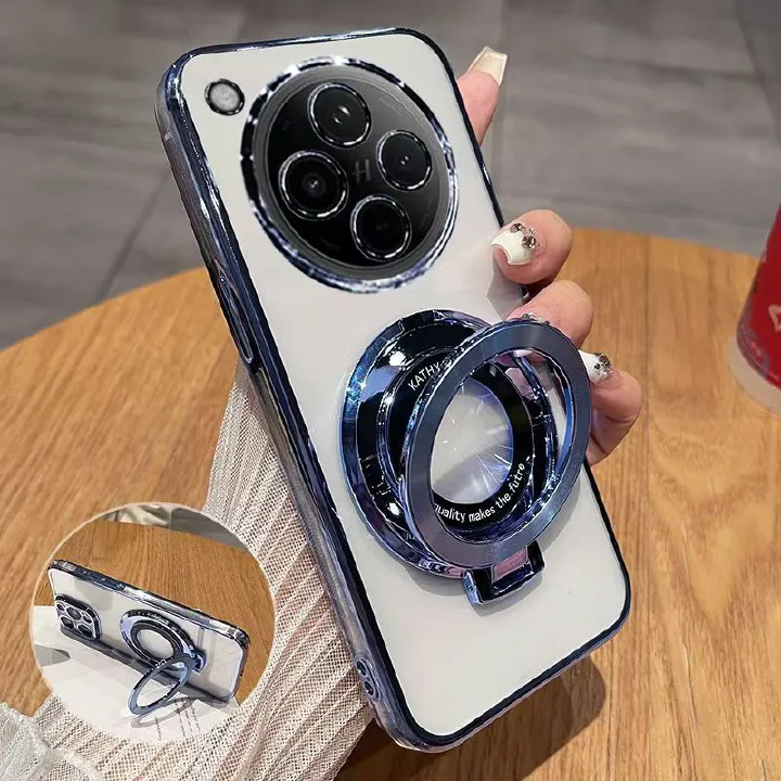 Luxury Transparent Glitter Powder Protective Cover For OPPO Find X8, X8 Pro Magnetic Support Phone Case