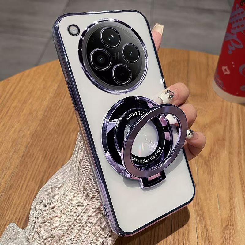 Luxury Transparent Glitter Powder Protective Cover For OPPO Find X8, X8 Pro Magnetic Support Phone Case