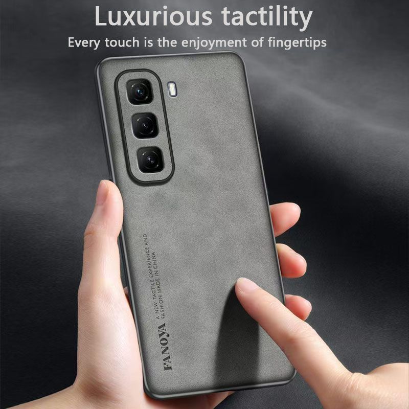 Luxury Business Retro Leather Phone Case For Infinix Hot 50 Pro Plus 4G/ X6880, Shockproof Fall prevention Protective Case