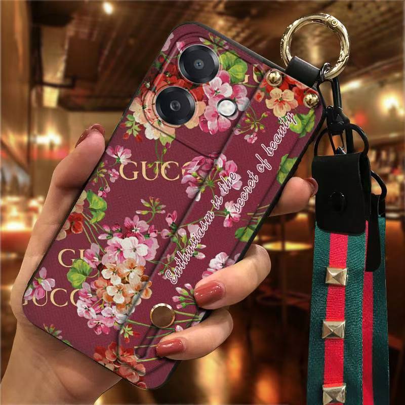 Phone Case for OPPO A3/A3X/A40 Cute Fashion Silicona Shockproof Cover with Pop Socket Stand