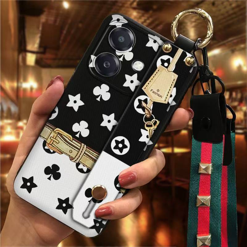 Phone Case for OPPO A3/A3X/A40 Cute Fashion Silicona Shockproof Cover with Pop Socket Stand