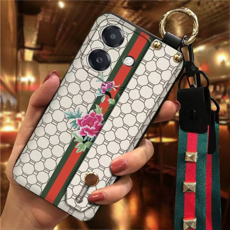 Phone Case for OPPO A3/A3X/A40 Cute Fashion Silicona Shockproof Cover with Pop Socket Stand