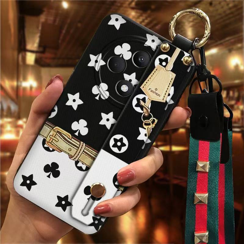 Phone Case for OPPO Reno 12F Cute Fashion Silicona Shockproof Cover with Pop Socket Stand