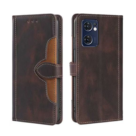 Wallet PU Leather Flip Cover For OPPO Reno 7 5G Vintage Leather Durable Protective Cover