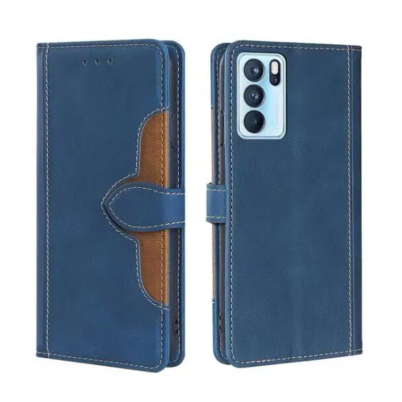 Wallet PU Leather Flip Cover For OPPO Reno 6 Pro 5G Vintage Leather Durable Protective Cover
