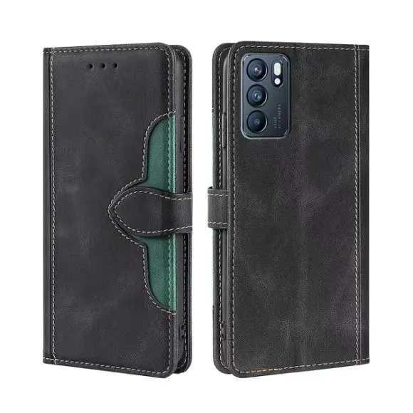 Wallet PU Leather Flip Cover For OPPO Reno 6 5G Vintage Leather Durable Protective Cover