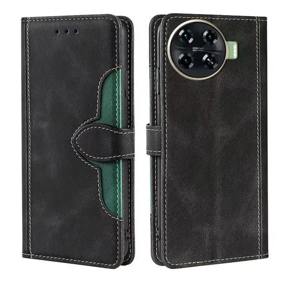 Wallet PU Leather Flip Cover For Tecno Spark 20 Pro Plus Vintage Leather Durable Protective Cover