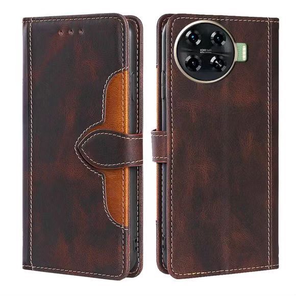 Wallet PU Leather Flip Cover For Tecno Spark 20 Pro Plus Vintage Leather Durable Protective Cover