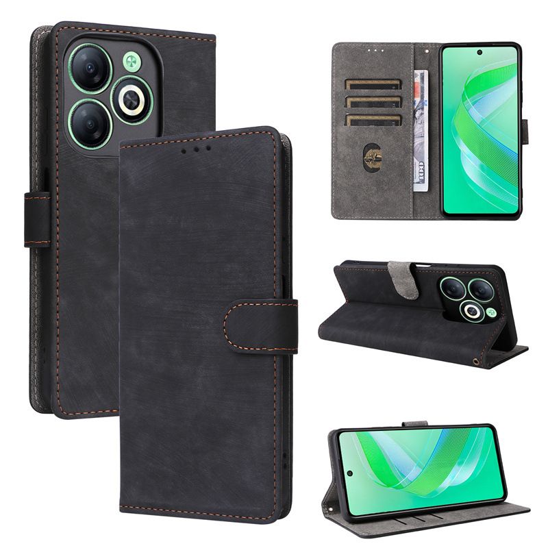 Flip Cover for Infinix Smart 8 6.6" HD / Infinix Smart 8 6.6'' PU Leather Phone Case Full-Body Protection Shockproof [RFID Blocking] Wallet Cover