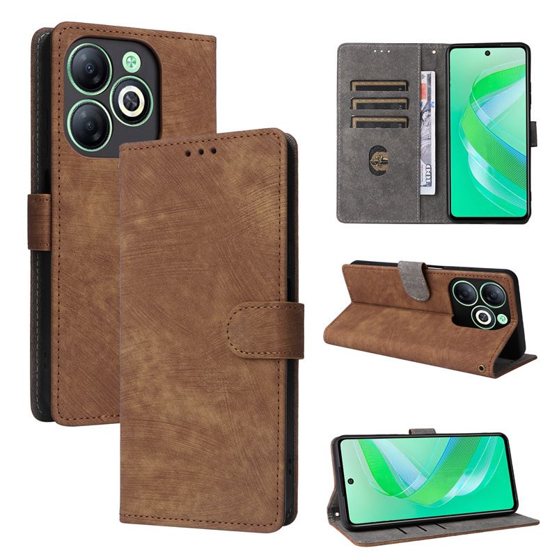 Flip Cover for Infinix Smart 8 6.6" HD / Infinix Smart 8 6.6'' PU Leather Phone Case Full-Body Protection Shockproof [RFID Blocking] Wallet Cover