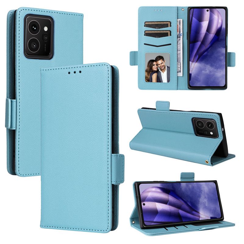 Wallet Flip Cover for HMD Skyline Case Lychee Pattern Leather Magnetic Flip Folio Stand Phone Cover with Card Holder