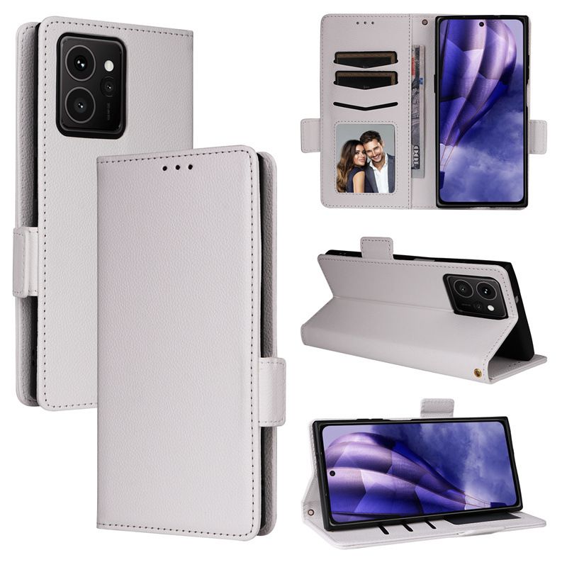 Wallet Flip Cover for HMD Skyline Case Lychee Pattern Leather Magnetic Flip Folio Stand Phone Cover with Card Holder