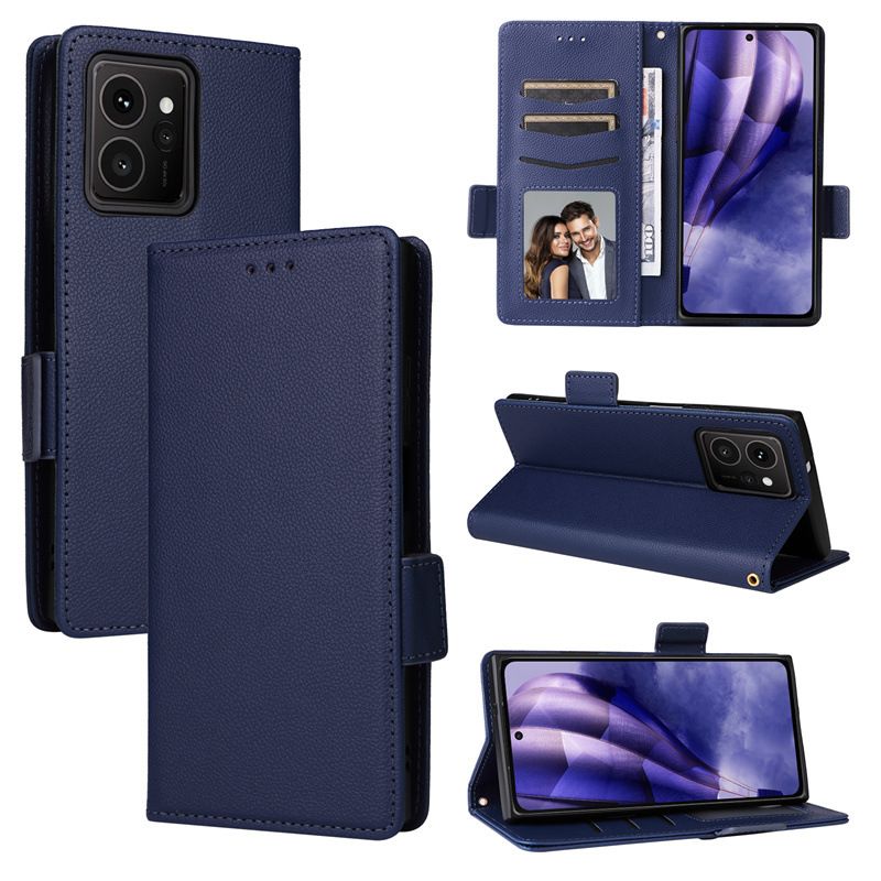 Wallet Flip Cover for HMD Skyline Case Lychee Pattern Leather Magnetic Flip Folio Stand Phone Cover with Card Holder
