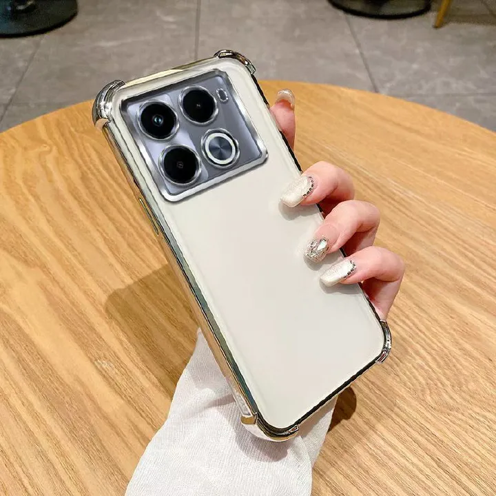 Cover for Infinix Note 40 Pro 4G/ Note 40 Pro Plus Transparent Electroplated Anti Drop Soft Phone Case