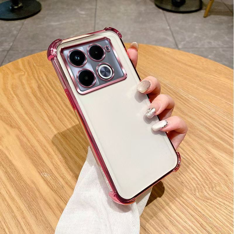 Cover for Infinix Note 40 Pro 4G/ Note 40 Pro Plus Transparent Electroplated Anti Drop Soft Phone Case