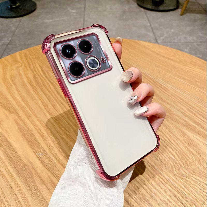 Cover for Infinix Note 40 4G Transparent Electroplated Anti Drop Soft Phone Case