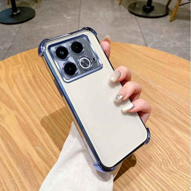 Cover for Infinix Note 40 4G Transparent Electroplated Anti Drop Soft Phone Case