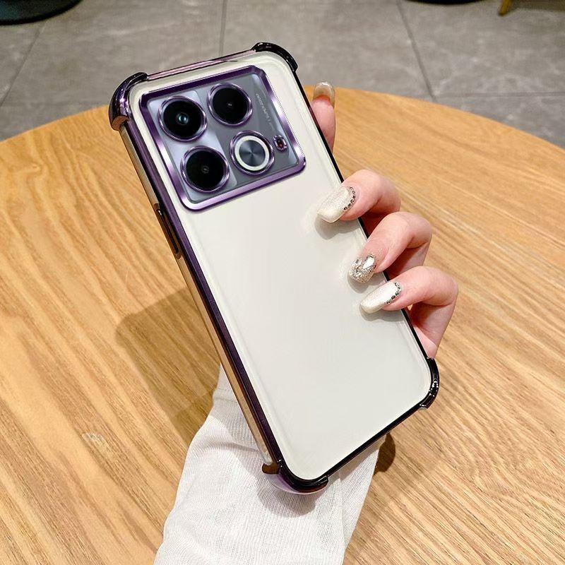 Cover for Infinix Note 40 4G Transparent Electroplated Anti Drop Soft Phone Case
