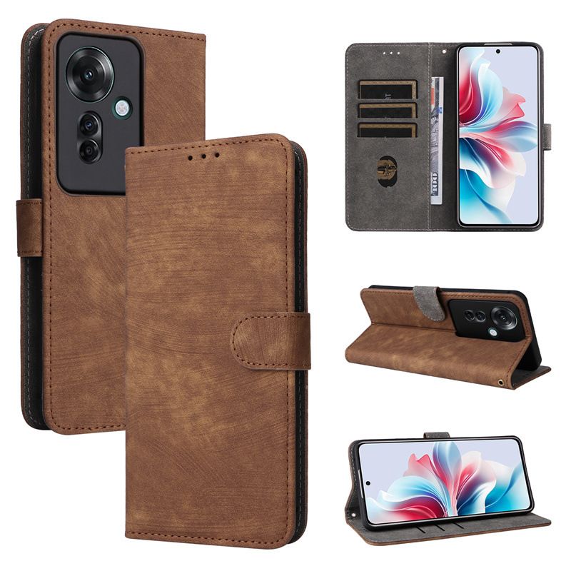 Flip Cover for OPPO Reno11 F 5G/Reno 11F 5G PU Leather Phone Case Full-Body Protection Shockproof [RFID Blocking] Wallet Cover