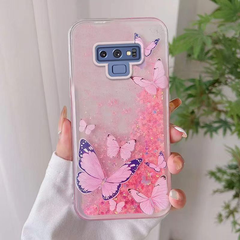 Phone Case for Samsung Galaxy Note 9 , Butterfly Night Glow Sand Soft Silicone Anti-Drop Protective Cover