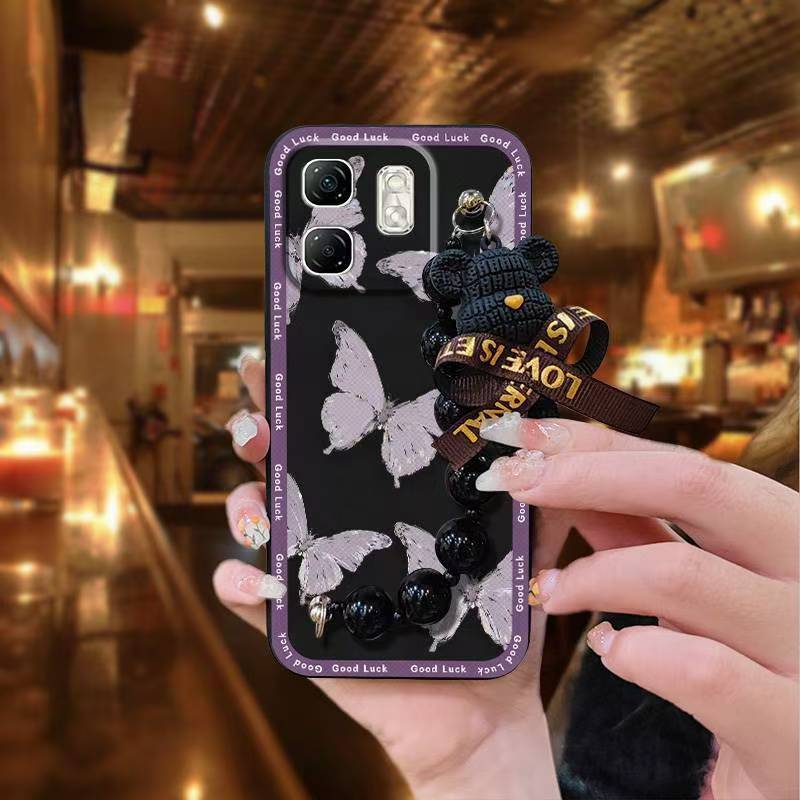 Phone Case for Infinix Hot 50i /Smart 9 Case Trendy Creative Black Pearl Charm Shockproof And Drop-proof Case