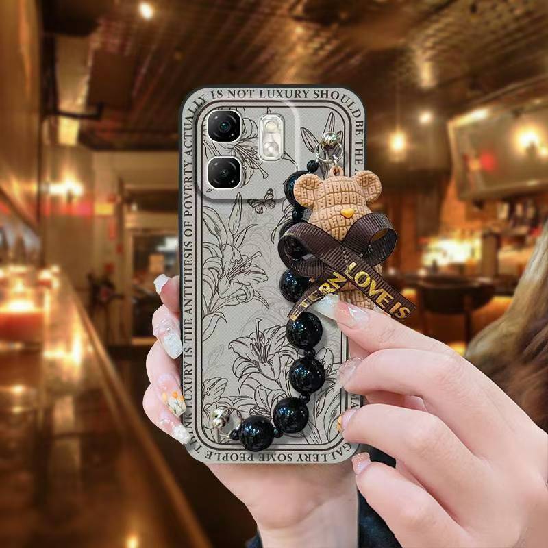 Phone Case for Infinix Hot 50i /Smart 9 Case Trendy Creative Black Pearl Charm Shockproof And Drop-proof Case