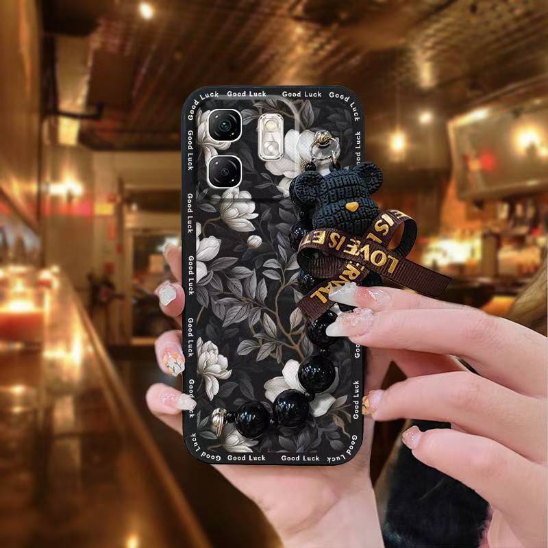Phone Case for Infinix Hot 50i /Smart 9 Case Trendy Creative Black Pearl Charm Shockproof And Drop-proof Case