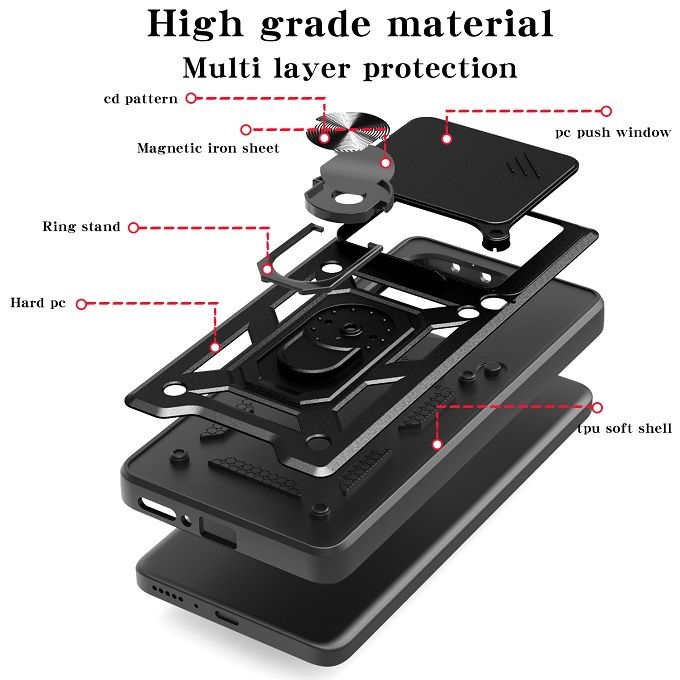 Luxury Phone Case The Camera Lens Cover For Tecno Pova 6 Neo 4G Shockproof Bumper Cover vehicle-mounted Magnetic Kickstand Case