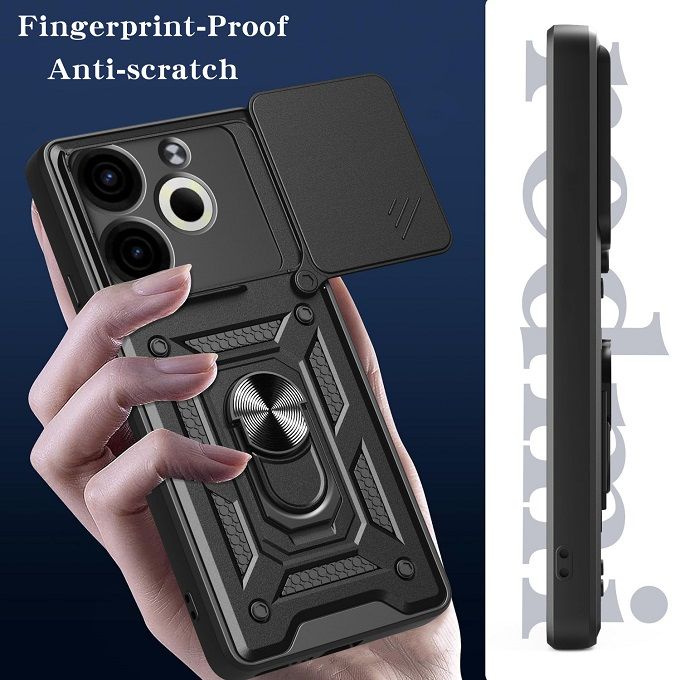 Luxury Phone Case The Camera Lens Cover For Tecno Pova 6 Neo 4G Shockproof Bumper Cover vehicle-mounted Magnetic Kickstand Case